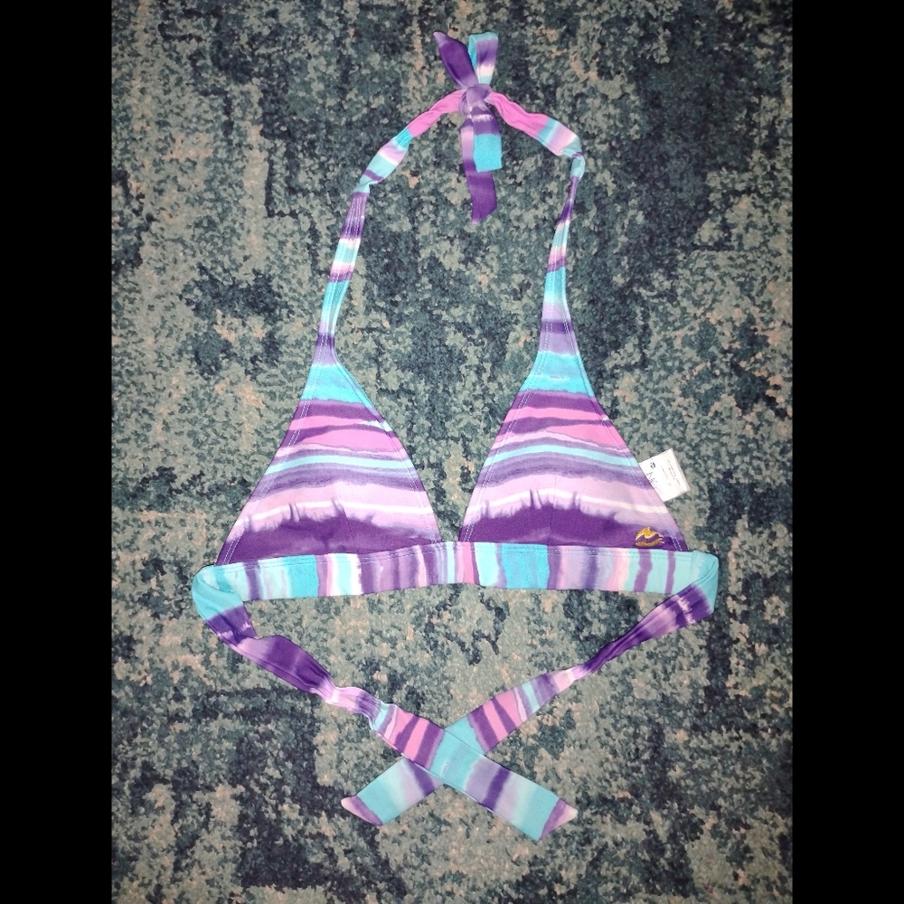 Y2K Billabong Purple and Blue Bikini Top